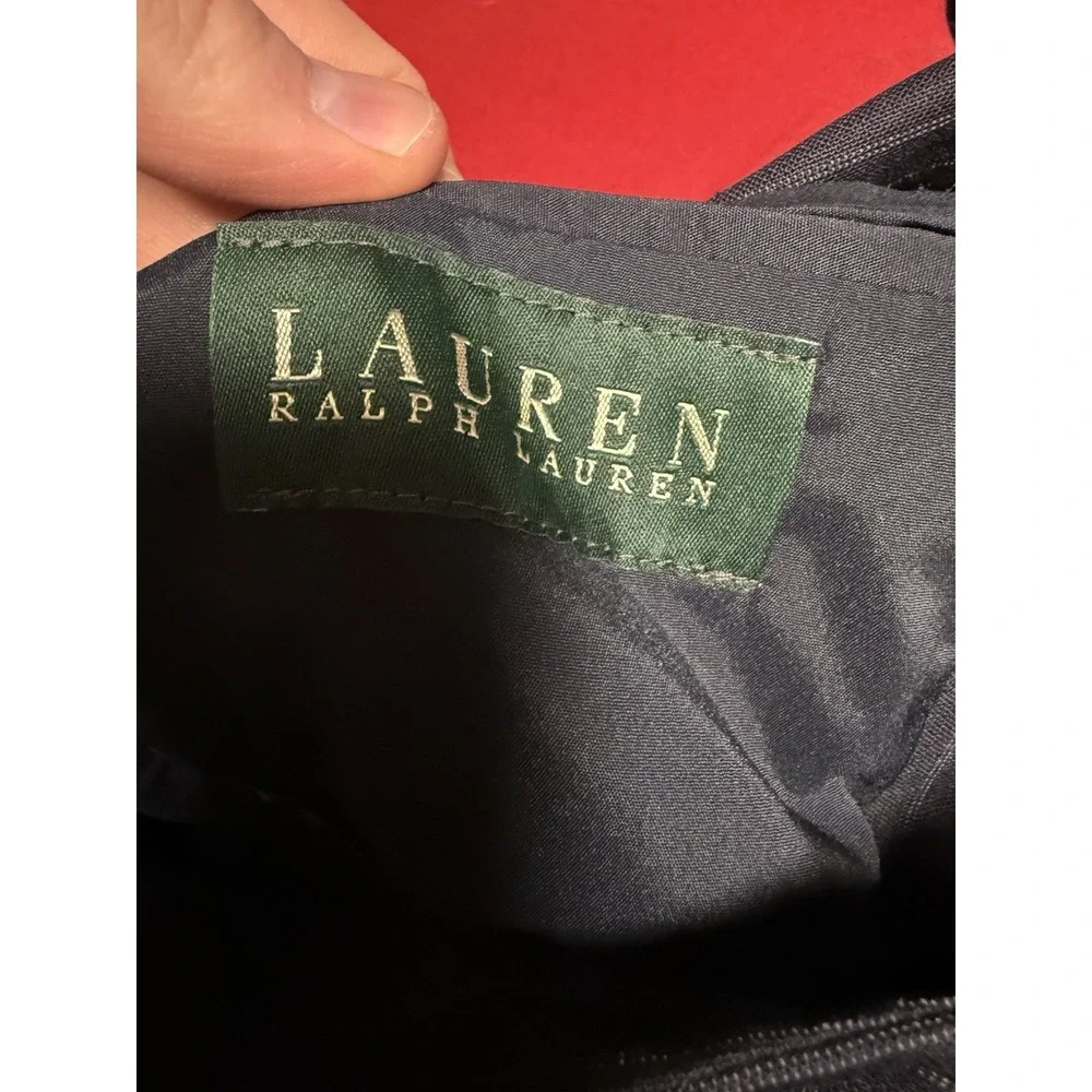 Lauren Ralph Lauren Mens Xxl Navy Wool Two Button Blazer Jacket Pinstripe - Picture 2 of 7